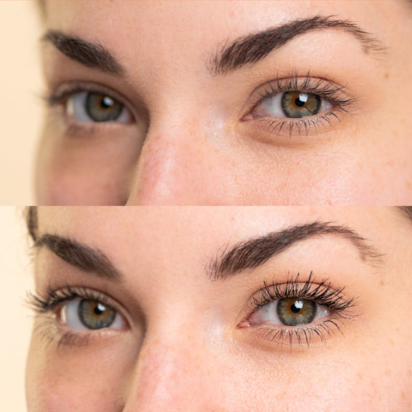 Mascara Before and After: Side View